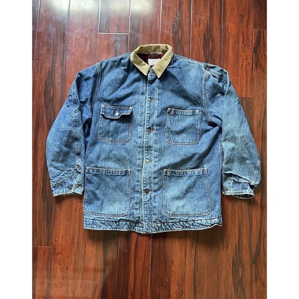 Polo Ralph Lauren Country Blanket Lined Chore Coat Denim Jacket Vintage Size L